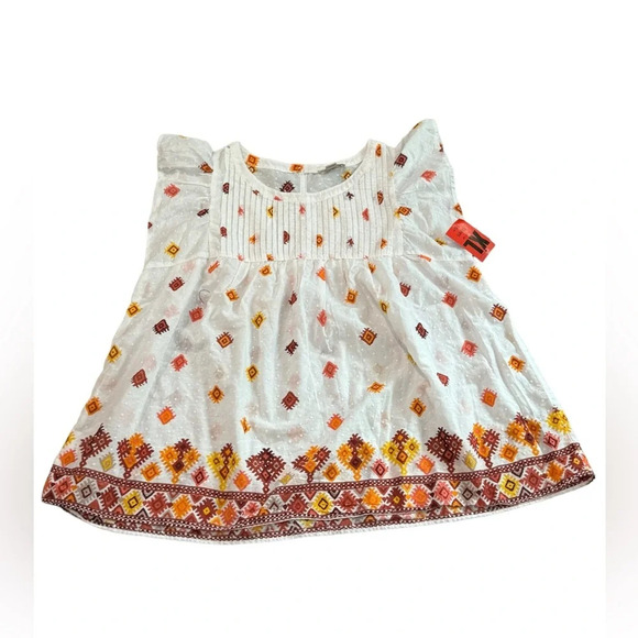 NWT XL Ann Taylor LOFT Aztec print white and orange print - Picture 1 of 6